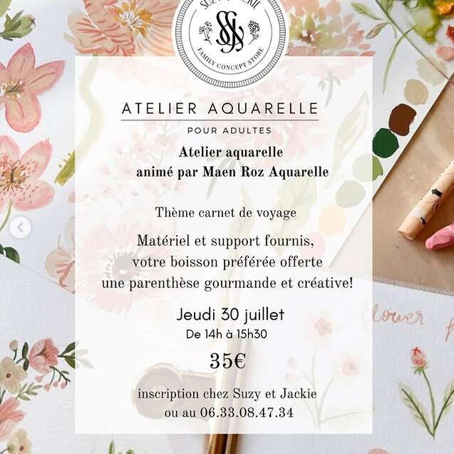 ATELIER AQUARELLE pour adultes chez Suzy & Jackie