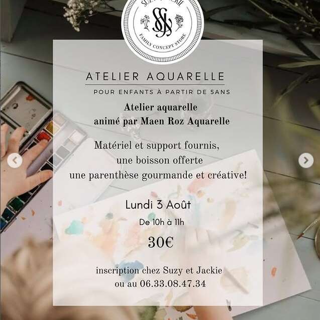 ATELIER AQUARELLE pour enfants chez Suzy & Jackie