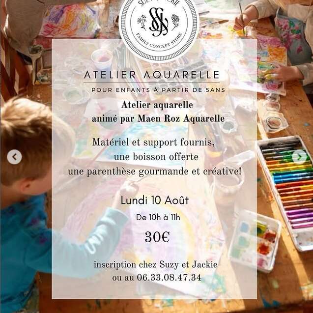 ATELIER AQUARELLE pour enfants chez Suzy & Jackie