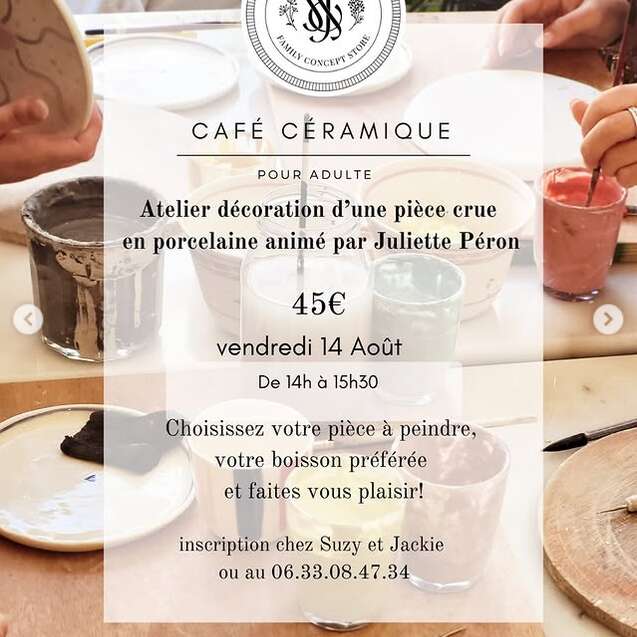 CAFÉ CÉRAMIQUE pour adultes chez Suzy & Jackie