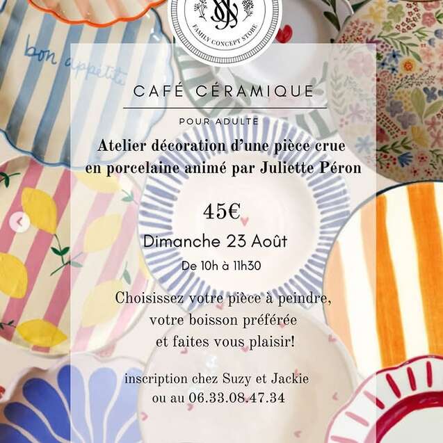 CAFÉ CÉRAMIQUE pour adultes chez Suzy & Jackie