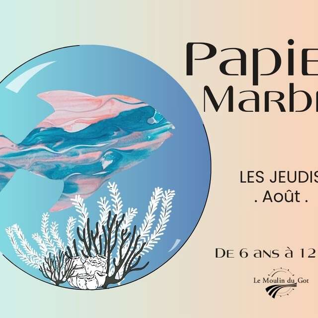 Papier marbré  au Moulin du Got