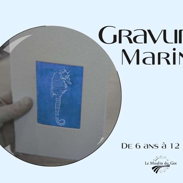 Gravure marine au Moulin du Got