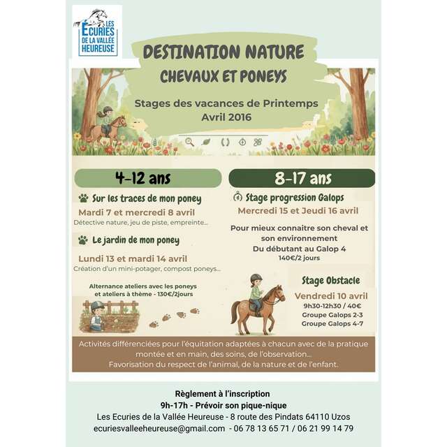 Stage équitation"Destination nature - Chevaux et poneys"