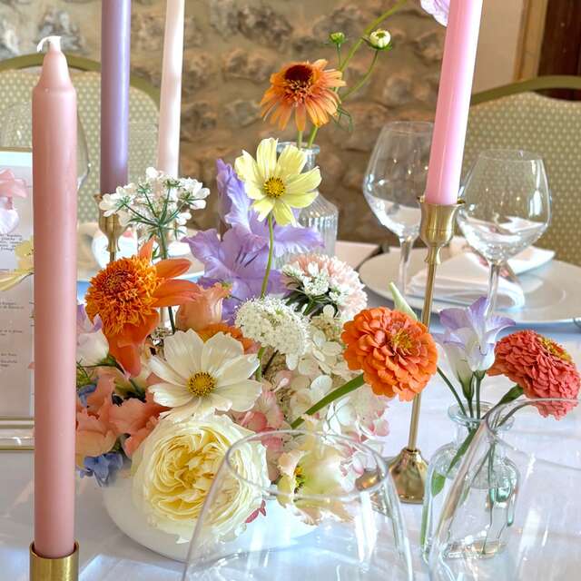 Visite-atelier - Centre de table et bouquets de fleurs avec De Florette