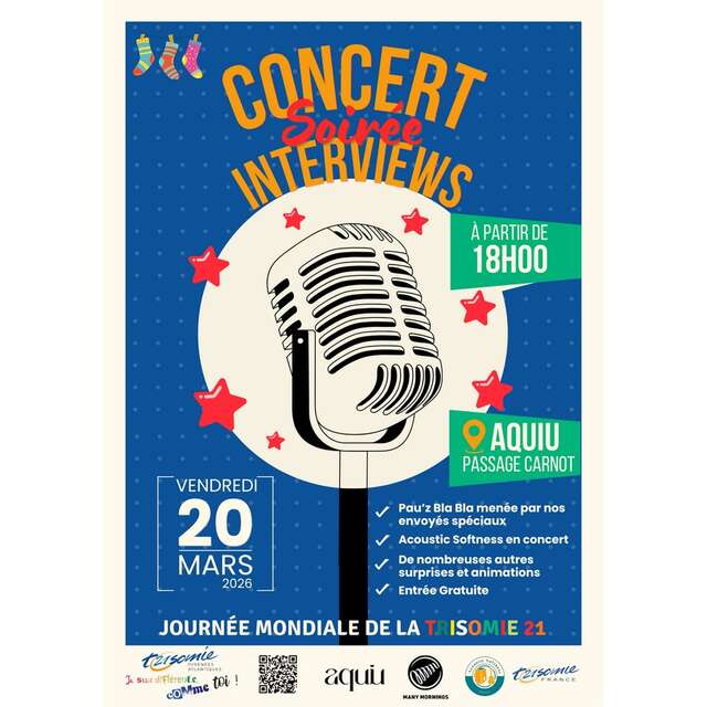 Micro ouvert & scène live : soirée concert & interviews pour la journée mondiale de la trisomie 21