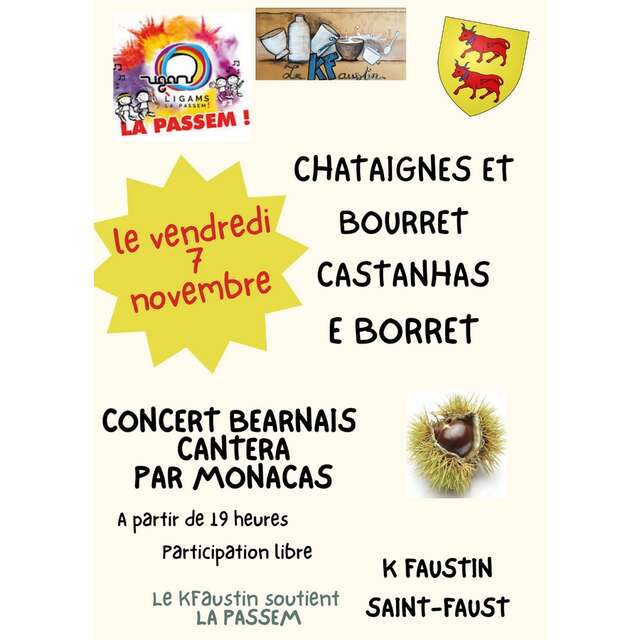 Soirée Béarnaise : chant, danse, castanhas e bourret