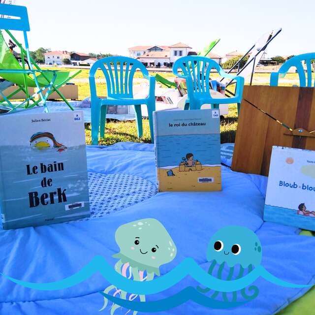 Lecture d'albums en bord de courant - Médiathèque "à la plage"