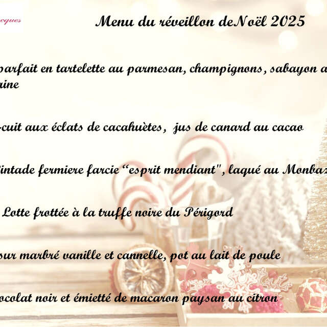Menu du Réveillon de Noël | Le Saint-Jacques