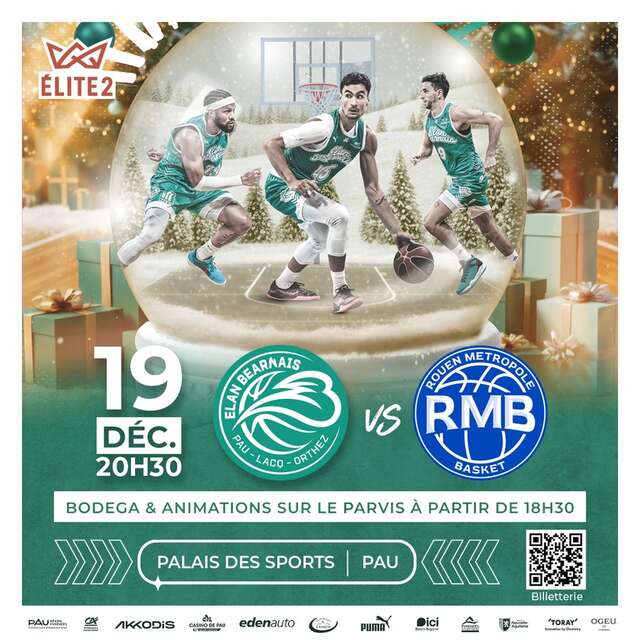 Basket ProB: Elan Béarnais Pau Lacq Orthez Vs Rouen