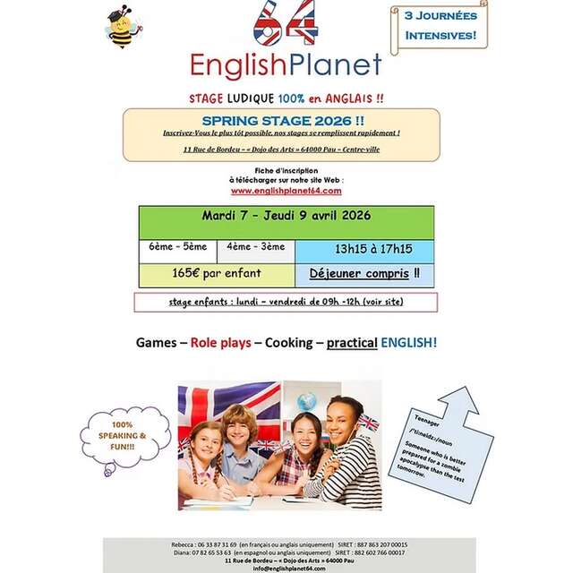 Stage anglais collégien "Spring stage"