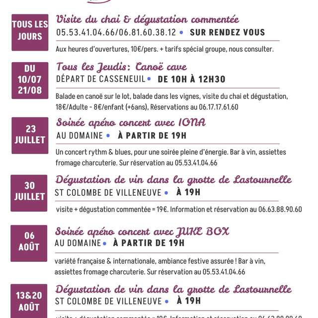 Dégustation de vin dans la grotte de Lastournelle