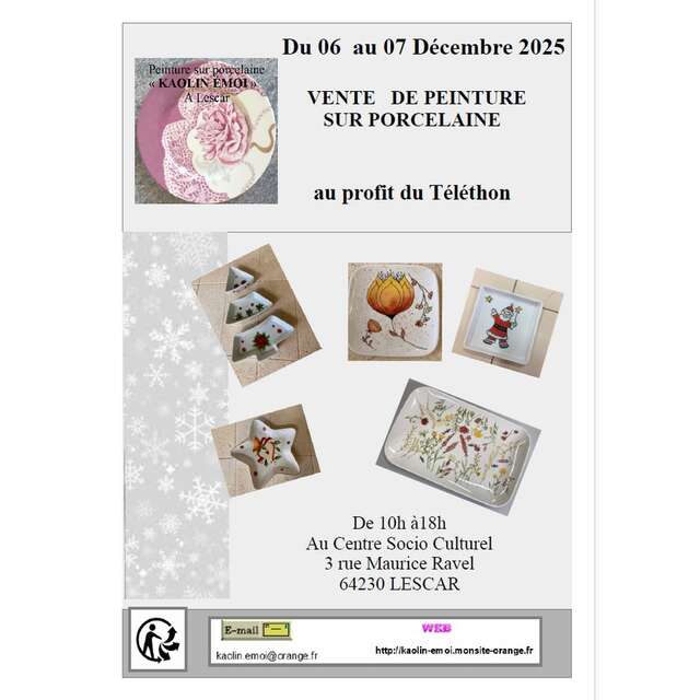 Vente de porcelaine au profit du Téléthon