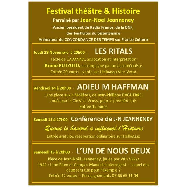 Festival théâtre & histoire : Conférence de Jean-Noël Jeanneney