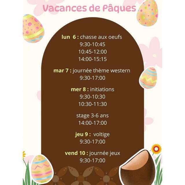 les P'tits cavaliers - animations vacances de Pâques