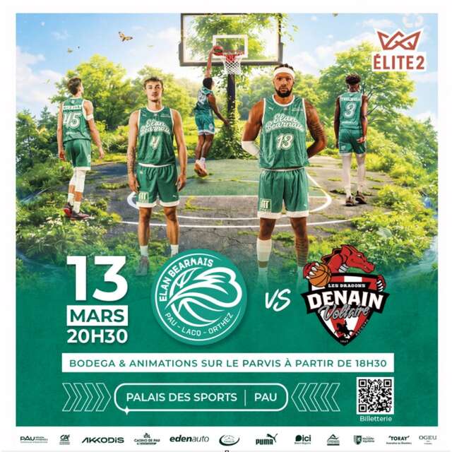 Basket ProB: Elan Béarnais Pau Lacq Orthez Vs Denain