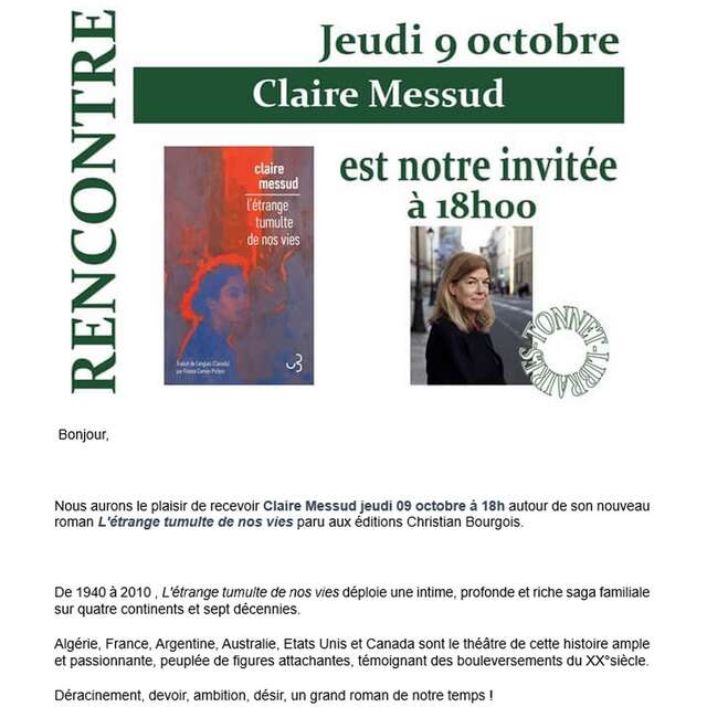 Tonnet: Rencontre avec Claire Messud