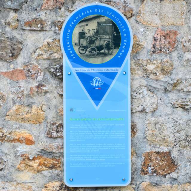 Plaque patrimoniale de l'ancien atelier de Léon Laspougeas