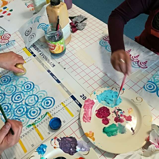 Le Brunch de Mlle Mars Atelier nappes peintes