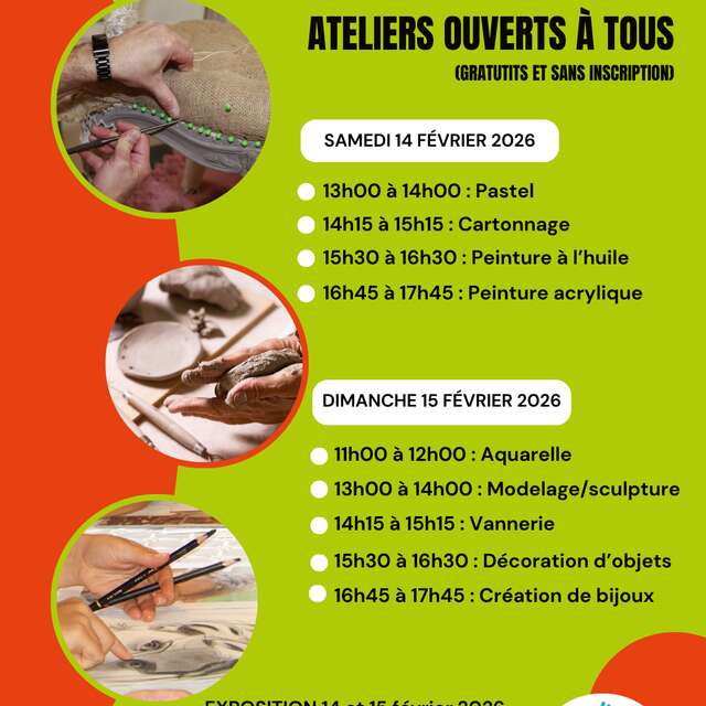 Ateliers créatifs (aquarelle, pastels, bijoux...)