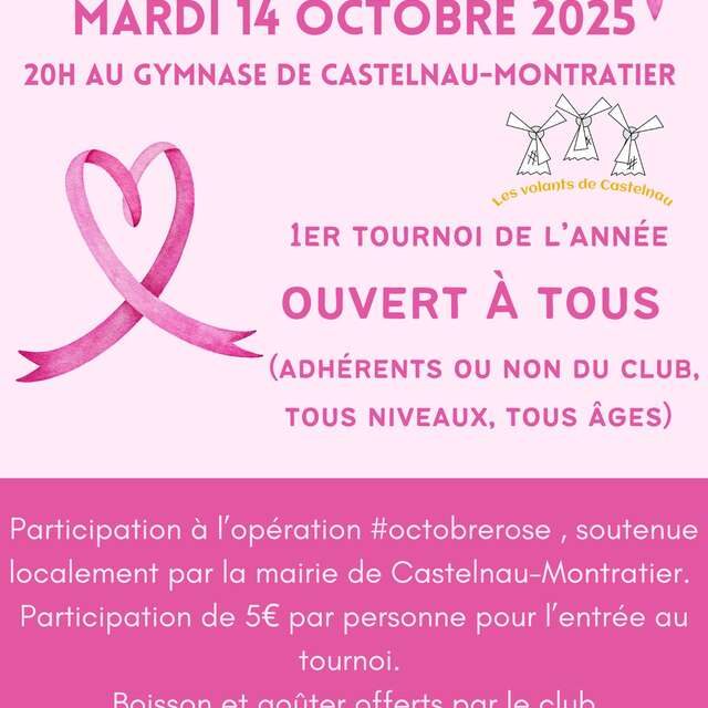 Octobre rose : tournoi de badminton à Castelnau-Montratier