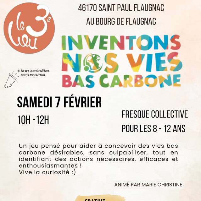 Fresque bas carbone pour enfants au 3ème Lieu