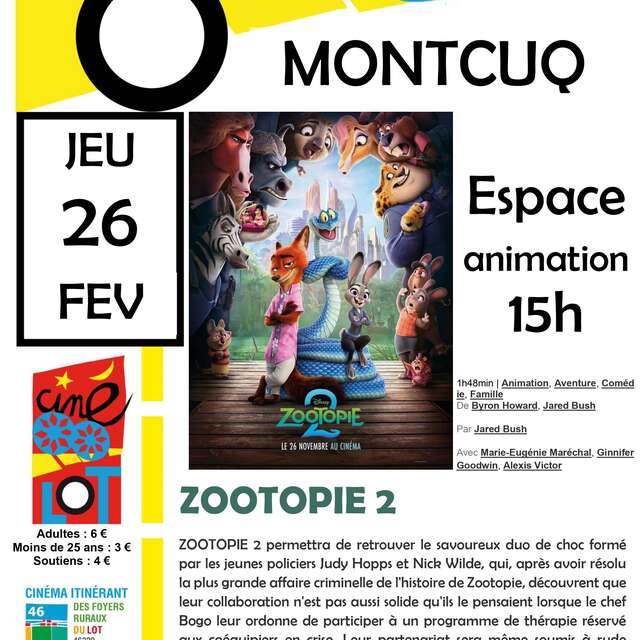 Ciné-Lot "Zootopie 2"