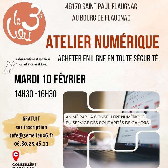 Atelier numérique : Acheter en ligne en toute sécurité au 3ème Lieu