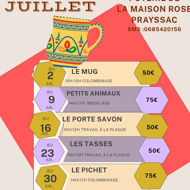 Atelier modelage pour adulte "Le Pichet"