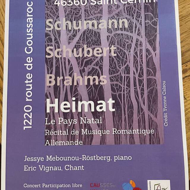 Concert de musique classique : Schuman, Schubert, Brahms, Heimat…