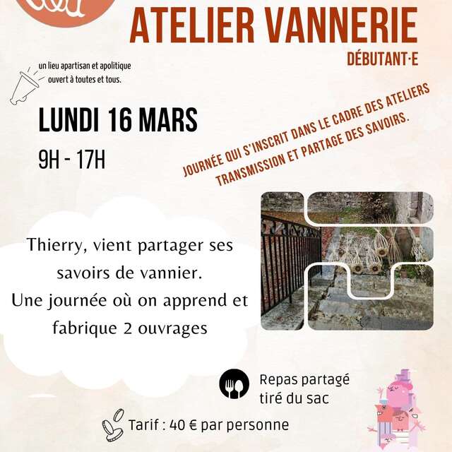 Atelier vannerie au 3ème lieu