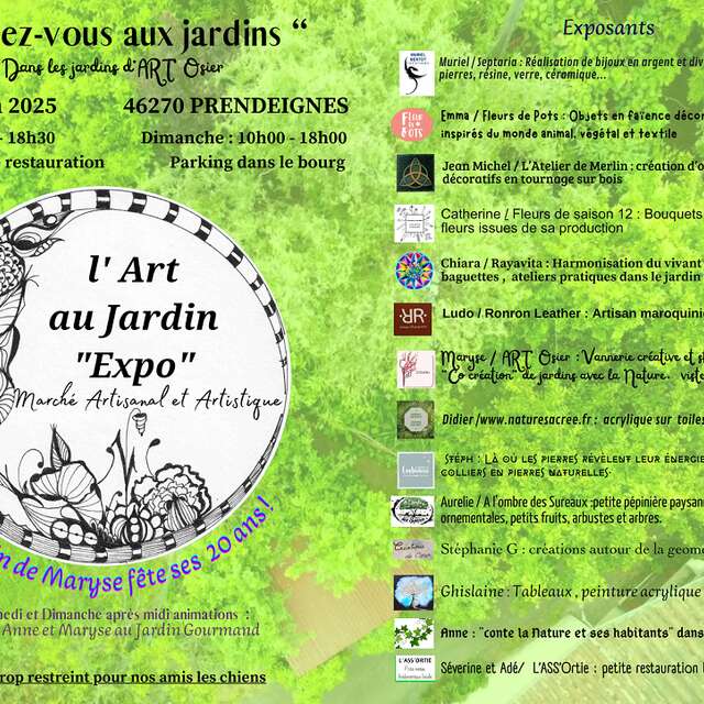 Fête des jardins à Prendeignes "l'Art au Jardin, expo"