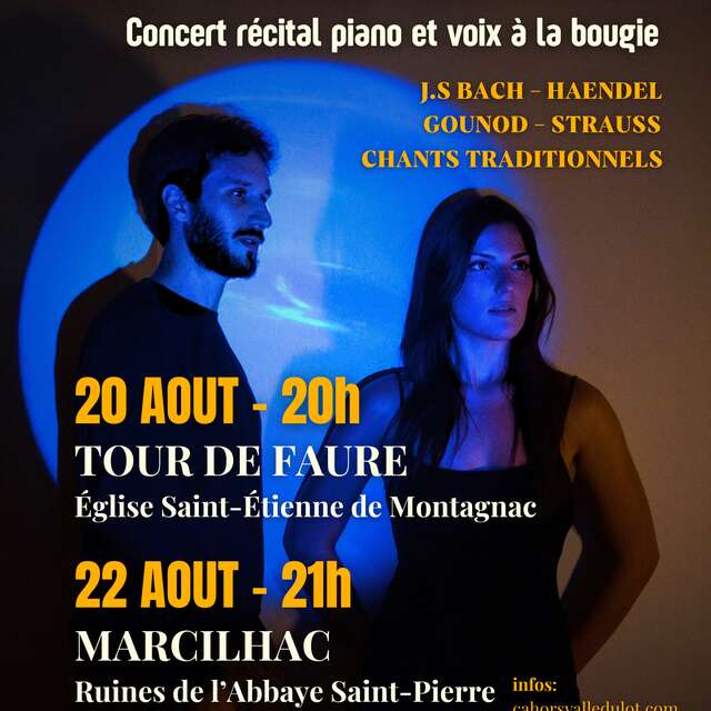 Aether – concert récital piano et voix à la bougie à Marcilhac-sur-Célé