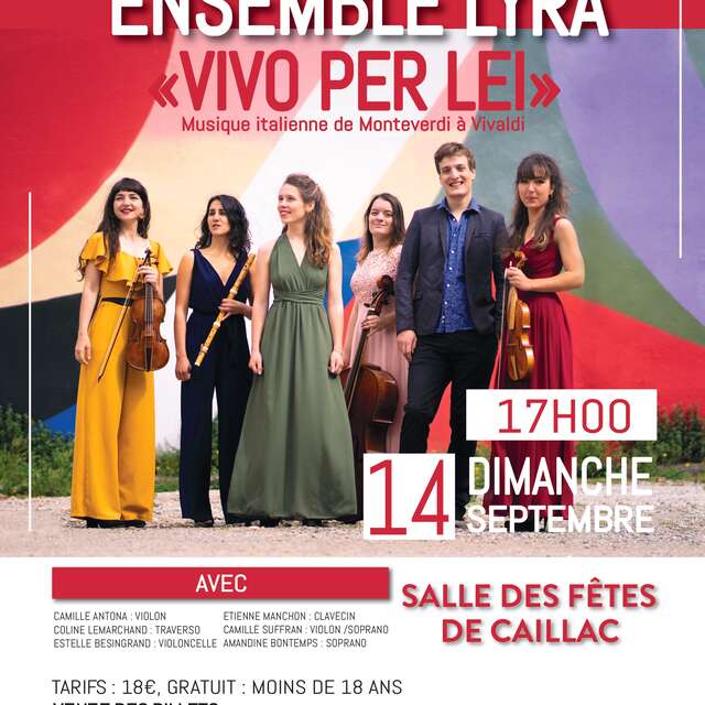 Concert "Vivo per Lei" avec l'Ensemble Lyra