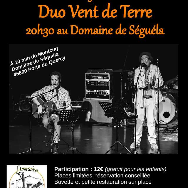 Concert Duo Vent de Terre au domaine de Séguéla