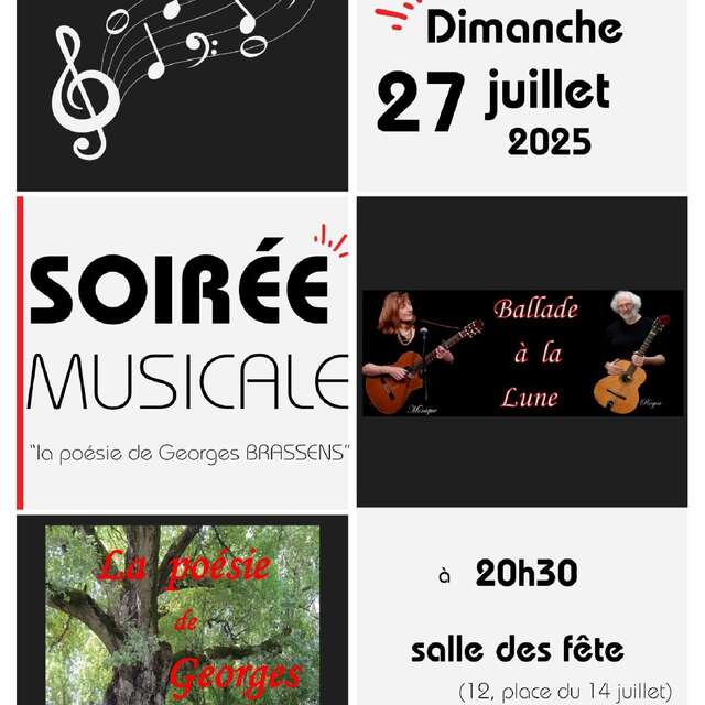 Soirée musicale - La poésie de Georges Brassens à Latronquière