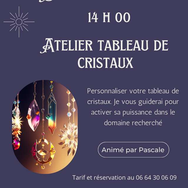 Atelier créatif à Asprières : tableau de cristaux