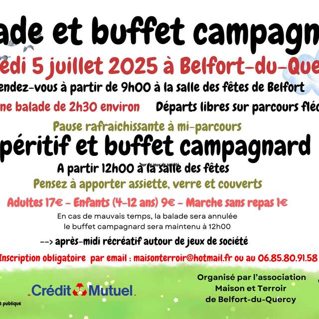 Balade et buffet campagnard
