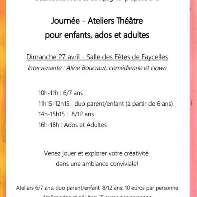 Journée - Ateliers Théâtre à Faycelles