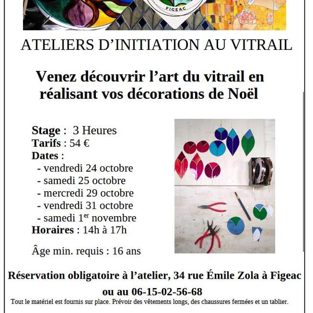 Ateliers d'initiation au vitrail à Figeac