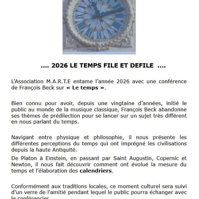 Conférence à Sabadel Latronquière : "le temps"