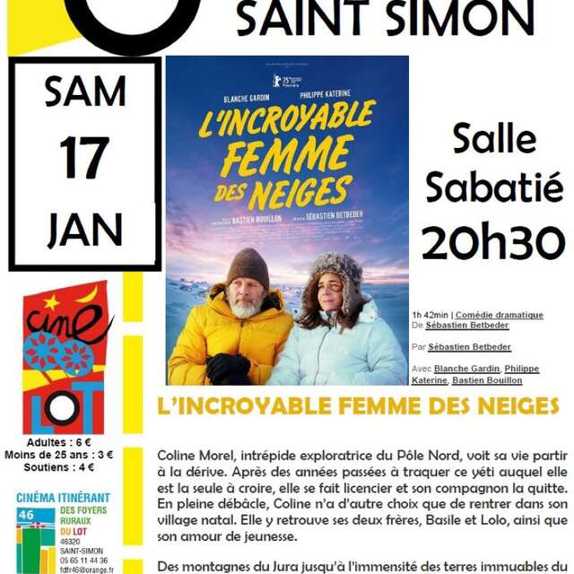 Ciné-Lot à Saint-Simon :  L'Incroyable Femme des neiges
