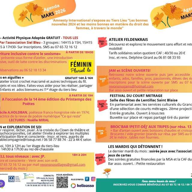 Les mardis soirs qui détonnent à l'association Rêvons nos Villages à Felzins !