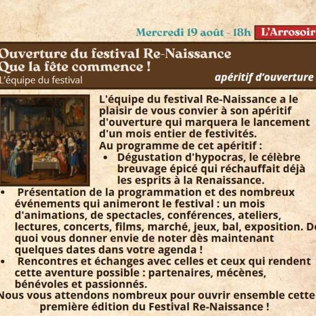 Ouverture du festival Re-Naissance à Figeac