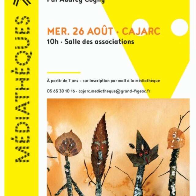 Atelier créatif à la médiathèque de Cajarc : "Esprits sauvages"