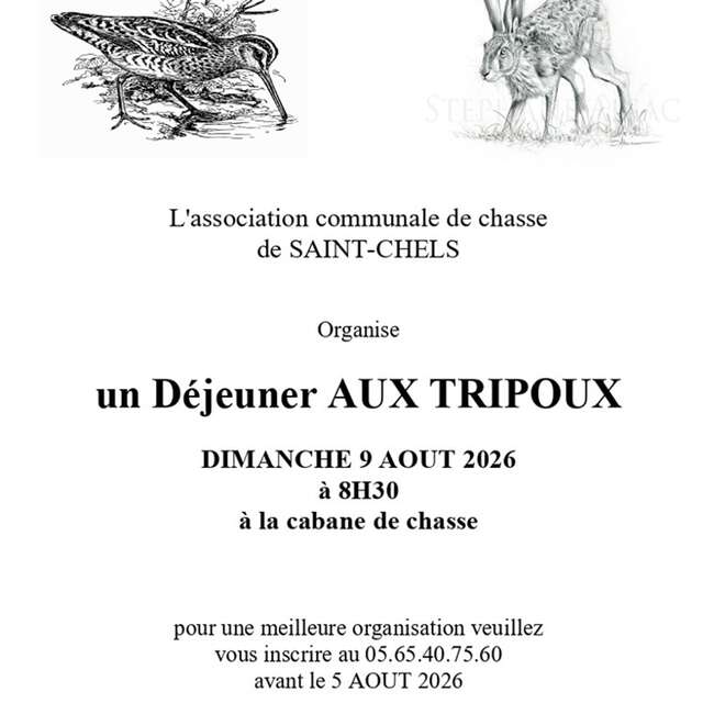 Déjeuner aux tripoux à Saint Chels