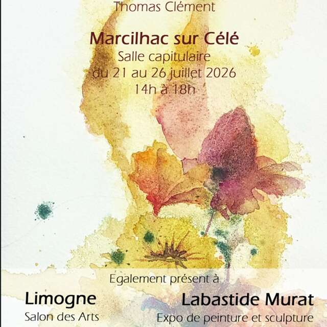 Exposition d'aquarelles de Thomas Clément, à Marcilhac sur Célé