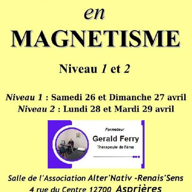 Formations sur le magnétisme à Asprières