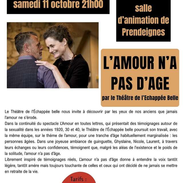 Théâtre à Prendeignes : L’Amour n’a pas d’âge