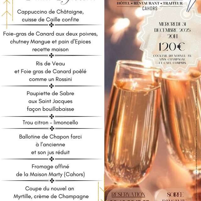 Menu de réveillon à La Chartreuse